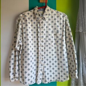 Geometric Patterned Button-Up Shirt